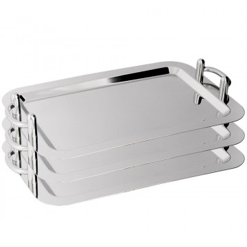 Tava servire dreptunghiulara, din inox, latime 53 cm