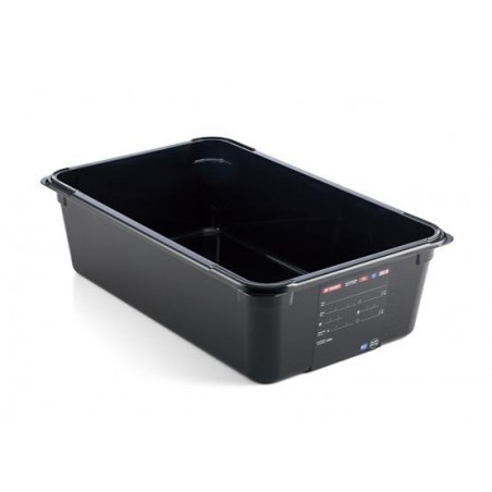 Caserola neagra din abs, fara capac, GN 1/1, capacitate 19.6 l (530 x 325 x 150 mm), Araven