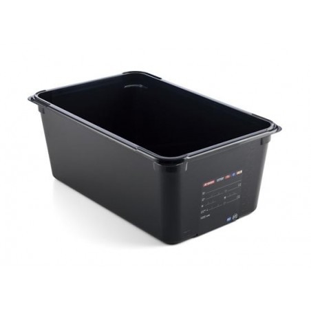 Caserola neagra din abs, fara capac, GN 1/1, capacitate 26.1 l (530 x 325 x 200 mm), Araven