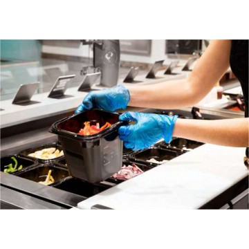 Caserola neagra din abs, fara capac, GN 1/1, capacitate 26.1 l (530 x 325 x 200 mm)