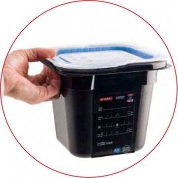 Caserola neagra din abs, fara capac, GN 1/1, capacitate 26.1 l (530 x 325 x 200 mm)